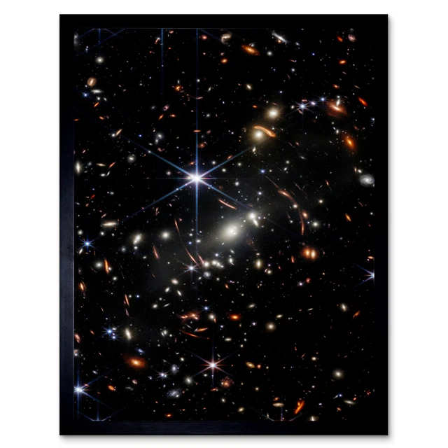 NASA JAMES WEBB Space Telescope Deep Field Stars Galaxies Photo Framed