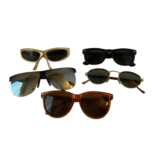 Lot of 5 Pairs Vintage Sunglasses Assorted Mens Women Unisex Styles SportZ Gold