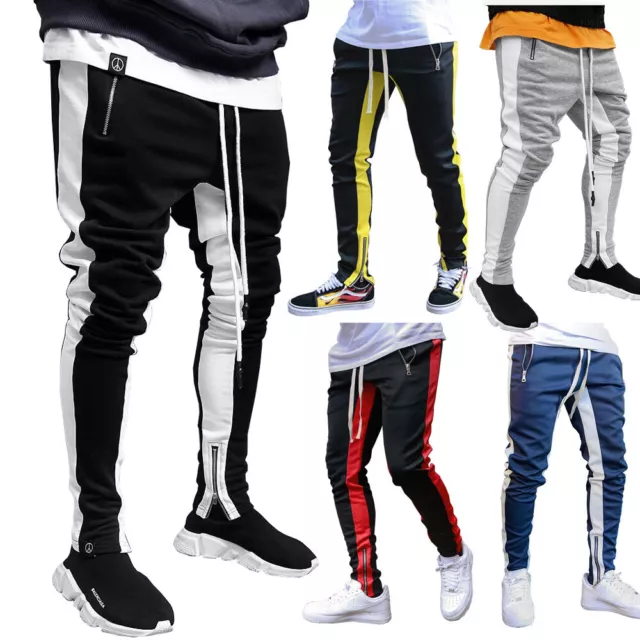Mens Slim Fit Sport Tracksuit Bottom Joggers Casual Gym Sweat Pants Trousers