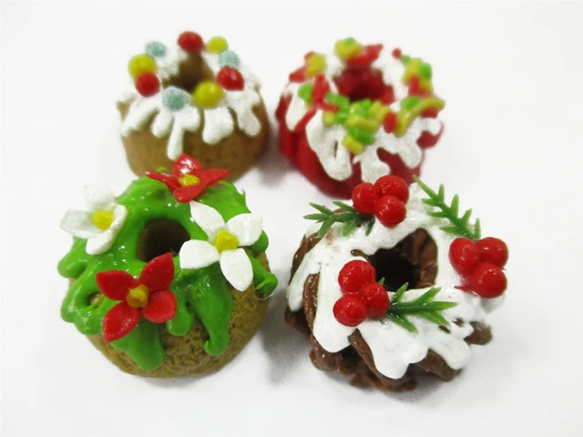 Dollhouse Miniature Food Mixed 5 Cake 1.5 cm Christmas Mini Cake 16104