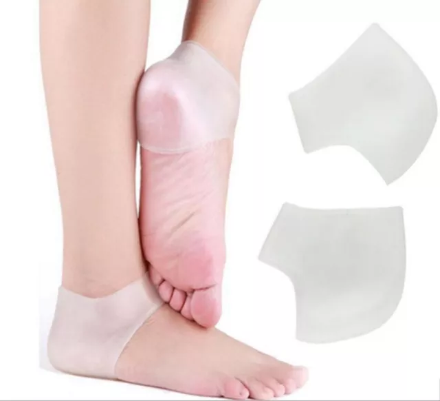 1-Pair Silicone Gel Heel Socks for Cracked Feet-Moisturizing Skin Care Protector