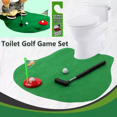 Toilet Bathroom Mini Golf Mat Potty Putter Kid Game Novelty Funny Gift Toy AU