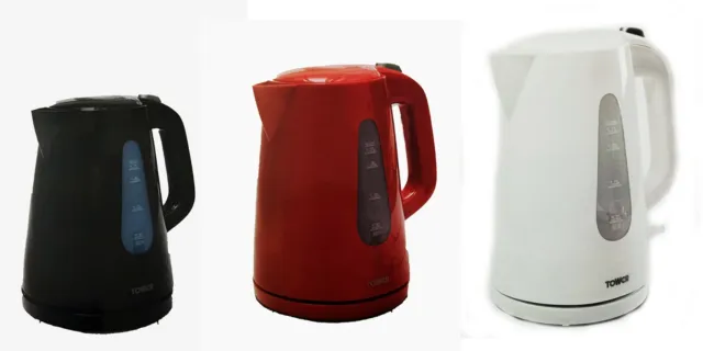 Tower 3KW 1.7L Rapid Boil Kettle - RED, BLACK, WHITE