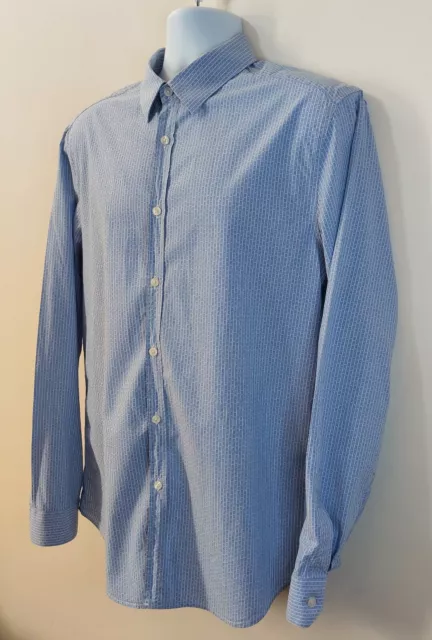 Paul Smith Long Sleeved Shirt Button-Up Light Blue Cotton Men's 17 inch Collar