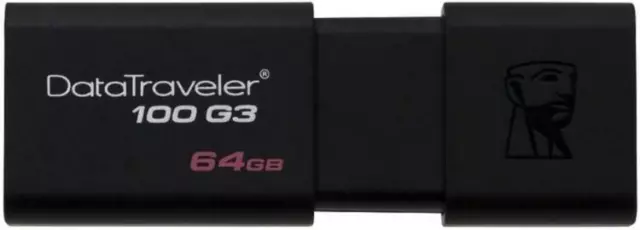 Kingston Pendrive Datatraveler 64Gb Dt100G3 64Gb Usb 3.0 Nero Chiavetta Memoria