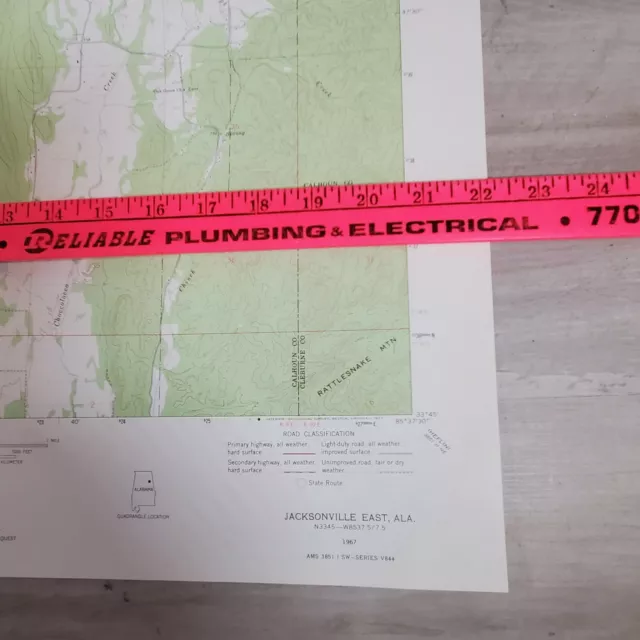 Vintage Alabama Map Talladega Forest Rattlesnake Mountain Chocolocco Topographic 3