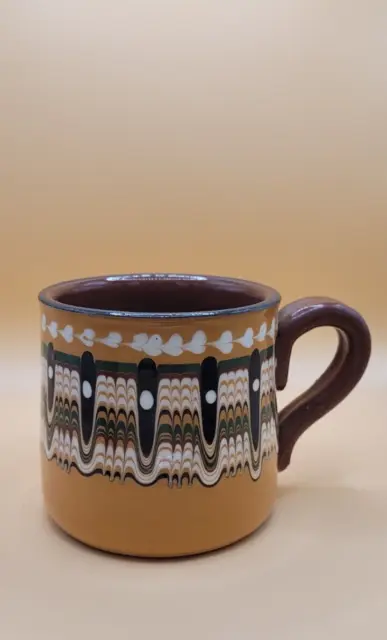Vintage Troyan Bulgarian Studio Pottery  Glaze mug, light brown 1980’s 300ml