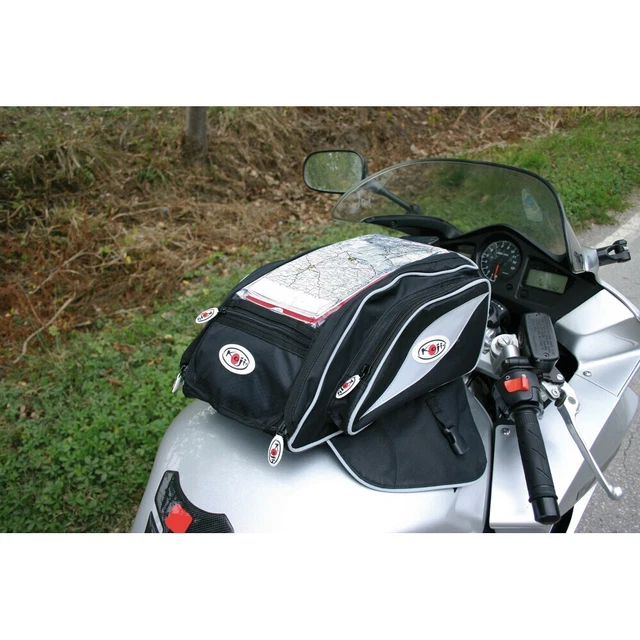 Sacoche Réservier Moto Magnétique Teksome - Anti-dérapant + Pochette Téléphone - Noir