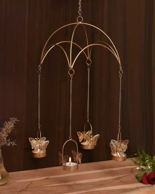 Iron Umbrella Butterfly Shape Tealight Wall Hanging Candle Holders