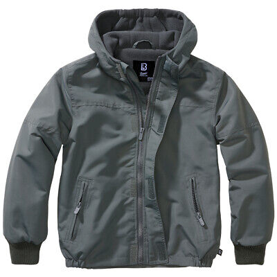 Brandit Windbreaker Bambini con Cappuccio S-XXL KIDS Pioggia Giacca Giacca vento foderato 