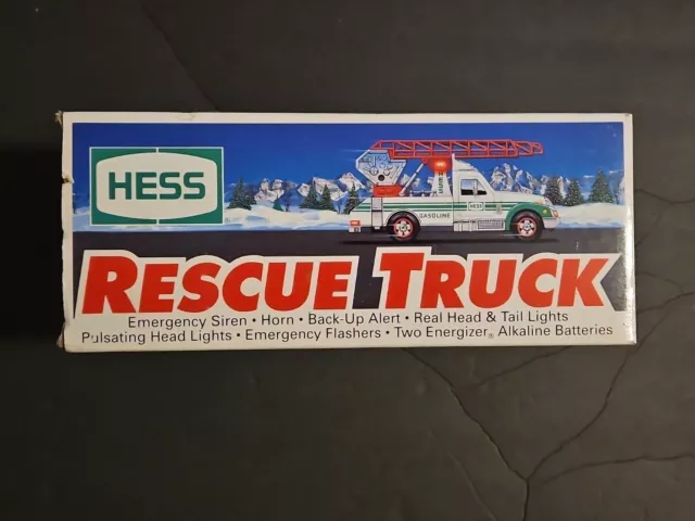 1994 HESS TOY RESCUE TRUCK w/lights & sound Vintage New In Box