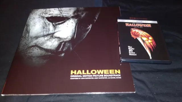 HALLOWEEN 1978 4K ULTRA & Bluray + HALLOWEEN 2018 Limited Ed Vinyl Soundtrack 