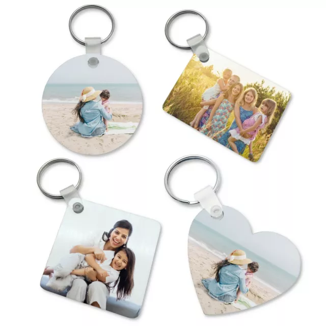 PERSONALISED Photo Keyring ANY PICTURE Custom Keychain DOUBLE SINGLE SIDE PRINT