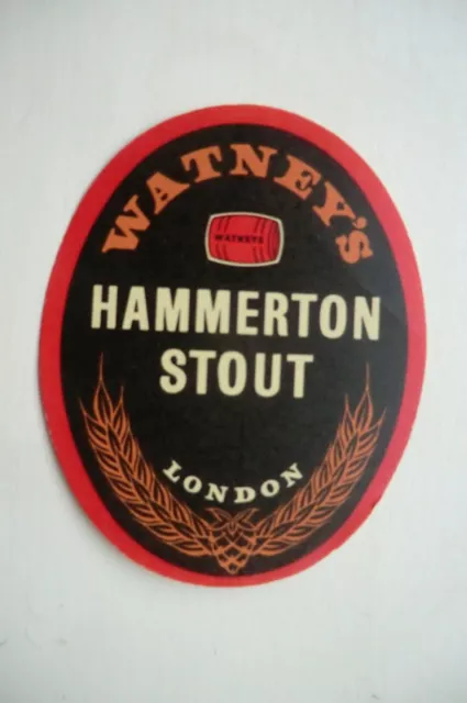 Mint Watney's London Hammerton Stout Brewery Beer Bottle Label