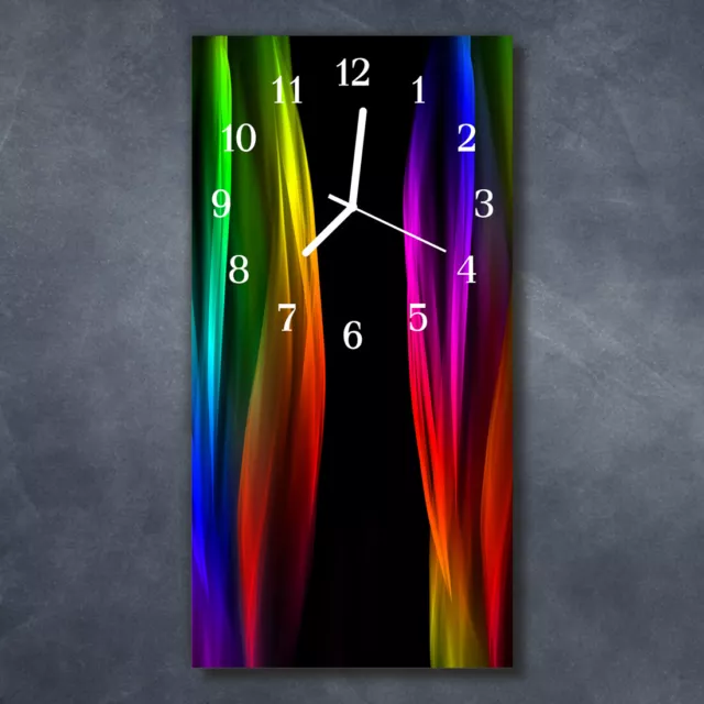 Tulup Reloj de pared de cristal cocina silencioso imagen 30x60 cm Arco iris Natu