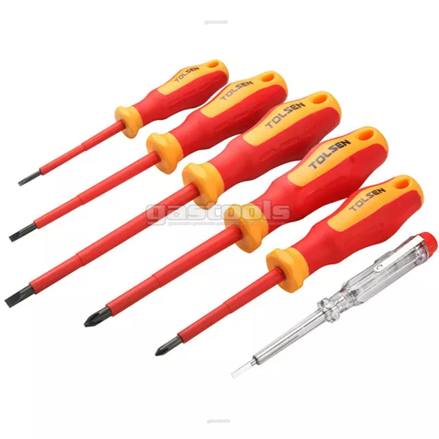 6 PCS VDE ELECTRICIANS SCREWDRIVER SET 1000V AC Electrical Insulated kit 2