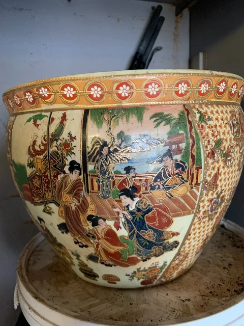 Vintage Chinese Fish Bowl Planter FOR SALE! - PicClick UK