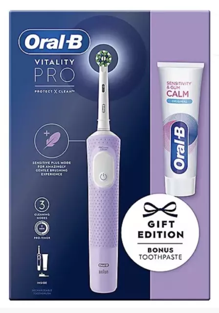 Oral-B Vitality Pro Electric Toothbrush Lilac Gift Edition Brand New Sealed.