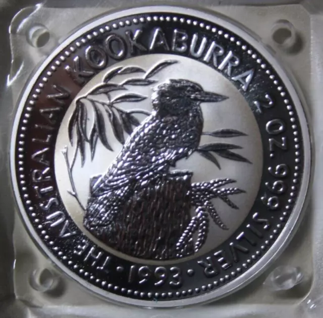 Australien 2 Dollars 1993 "Australian Kookaburra" 2 oz Silver#F6212 ST-BU