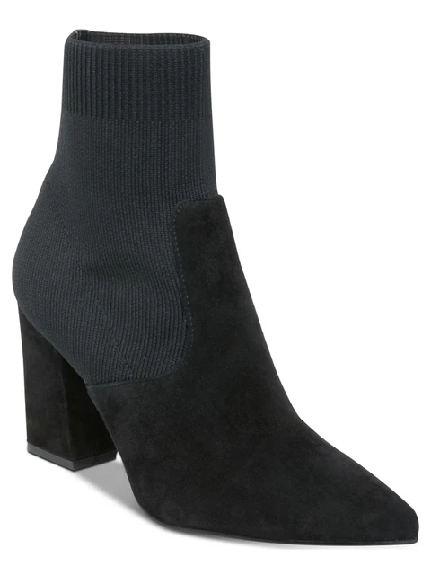 STEVE MADDEN Womens Black Remy Pointed Toe Block Heel Slip On Booties 8.5 M
