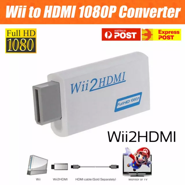 Wii HDMI Adapter 1080p Wii to HDMI Converter 3.5mm Adapter Audio HD Video Output