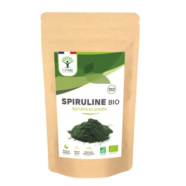 Spiruline Bio en Poudre - Conditionné en France - Vegan - 100 g