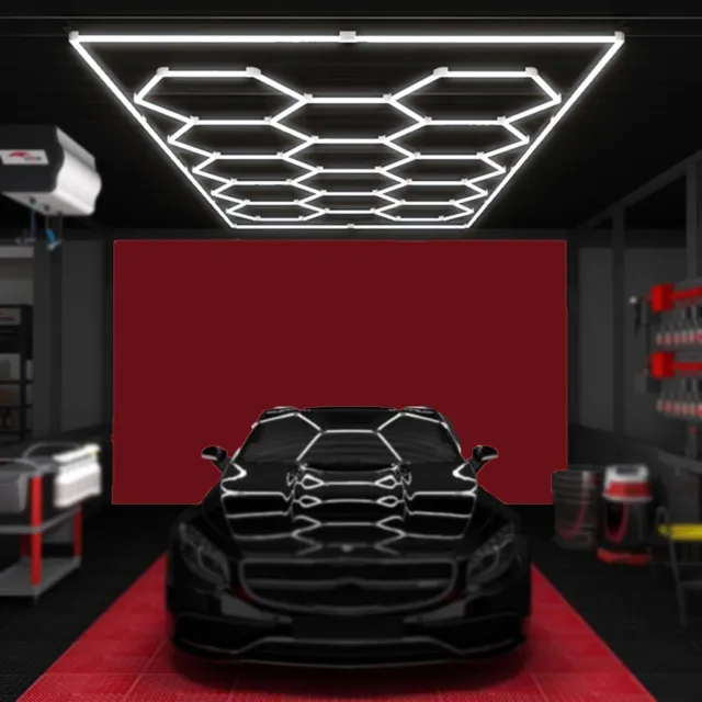 14x LED Hexagon Garagenleuchte Deckenbeleuchtung Fitnessstudio Sechseckige Lamp