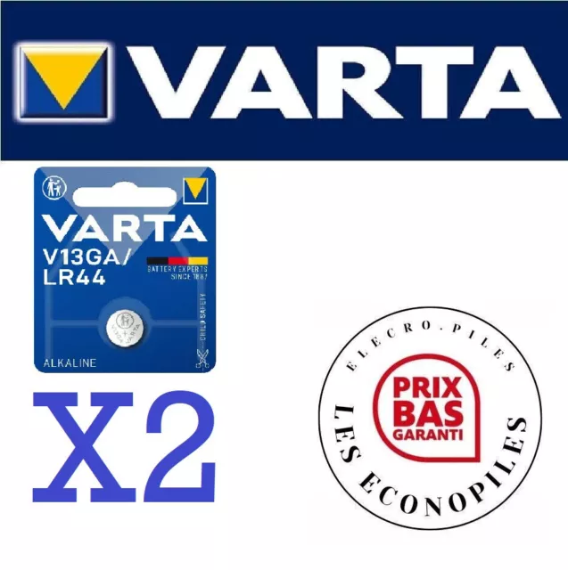 Lot of 2 LR44 V13GA A76 AG13 Varta Alkaline 1.5V PRO Quality Button Batteries