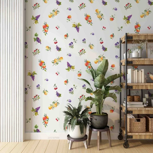 3D WATERCOLOR SUMMER Fruits Wallpaper Wall Mural Peel and Stick ...