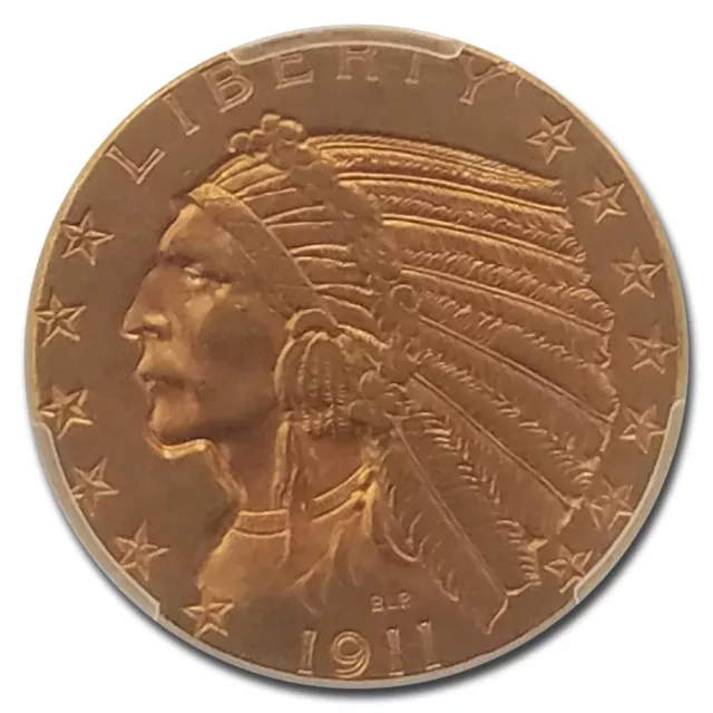 1911-D $5 Indian Gold Half Eagle AU-58 PCGS CAC - SKU#247273 2