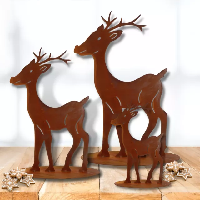 Weihnachtsdeko Rost Rentier Gartendeko Figuren Metall Hirsch Deko Weihnachten 3