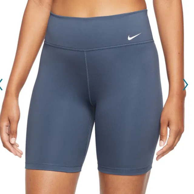 New Nike Womens One Midrise Bike Shorts -Diffused Blue - Size: XSmall MSRP $45