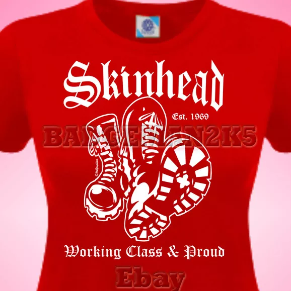 SKINHEAD WORKING CLASS and PROUD  LADIES T SHIRT MoD SkA  SCOOTER RUDE GIRL