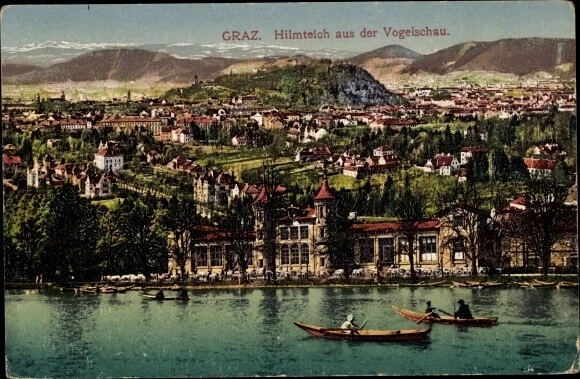 Ak Graz Steiermark, Hilmteich, Stadtpanorama - 4015405