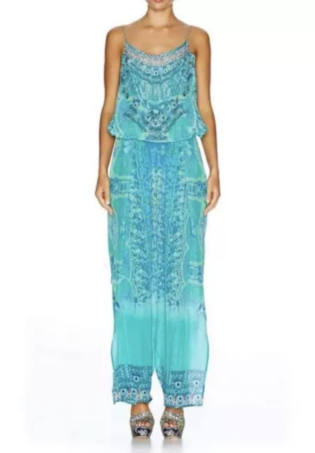 Camilla Women’s Ottoman Viper Jumpsuit Size 2 12 AU/UK 8 US Embellished Silk