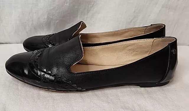 MIMCO sz 38 / 7 Leather Loafer Flat Slip On SHOES Black Comfy #Y1