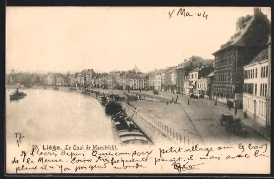 CPA Liège, Le Quai du Maestricht 1904