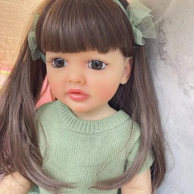 55CM Full Body Soft Silicone Vinyl Reborn Toddler Cute Girl Doll Toy Waterproof