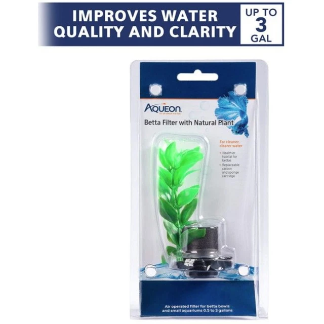 Aqueon Betta Filter with Natural Plant