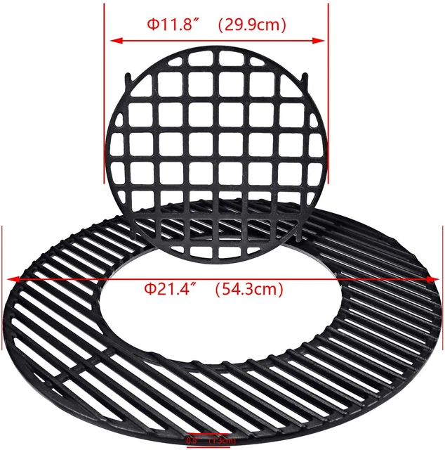 BBQ System Cooking Grate Cast Iron for Weber Kettle 22.5" Inch Charcoal Grill