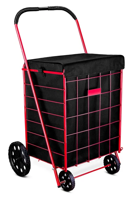 18" X 15" X 24" - Square Bottom Fits Snugly Into a Standard Shopping Cart Black