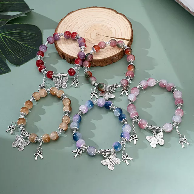 Fashion Exquisite Butterfly Pendant Bracelet Women Personalized Beaded Bracel F1