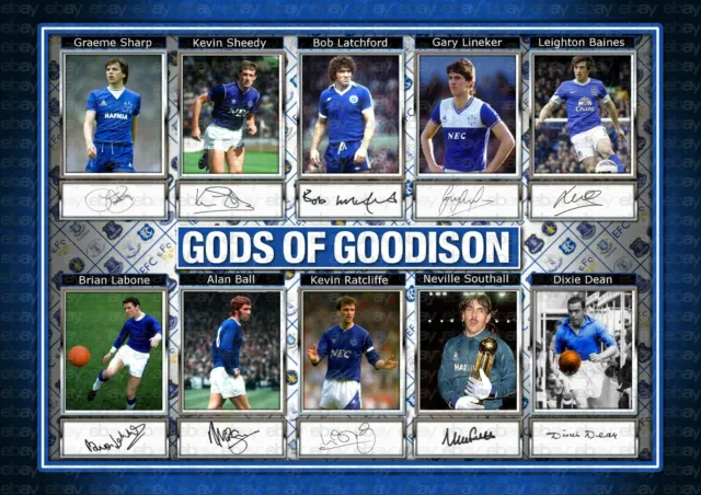 EFC - Everton - Gods Of Goodison -  ORIGINAL A4 Signed PHOTO PRINT MEMORABILIA