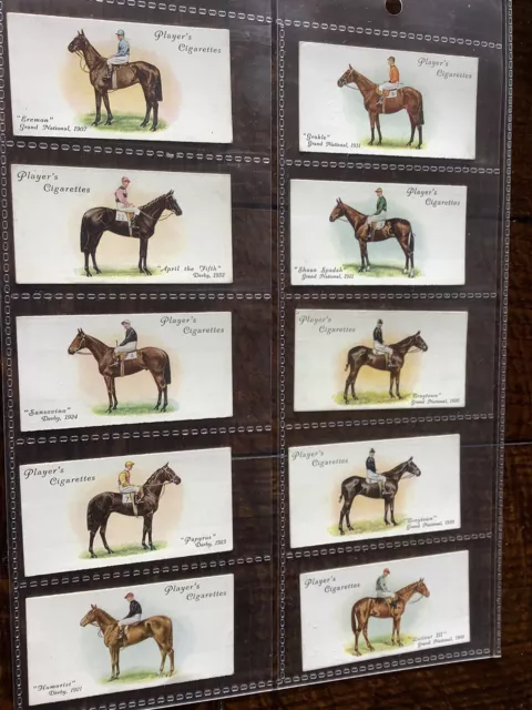 John Player Cigarette Cards 'Derby & Grand National Winners'  17 Different 1933