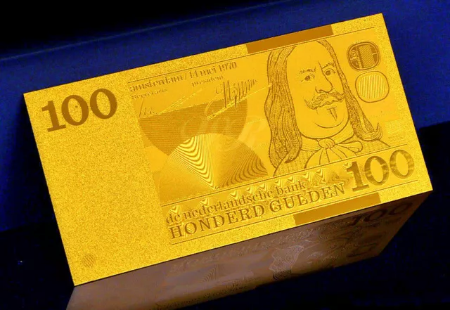★★ Pays Bas / Netherlands : Billet Polymer  " Or " Du 100 Gulden ★★