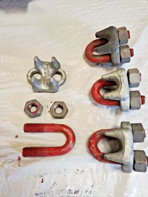 4 - New Genuine 9/16" Crosby Cable Clamps (600)