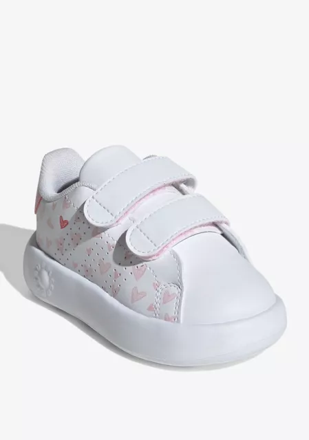 adidas Advantage Cloud White Clear Pink Toddler Girls Tennis Shoes Size 6K New