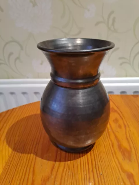 Vintage Prinknash Pottery Vase Gun Metal Grey