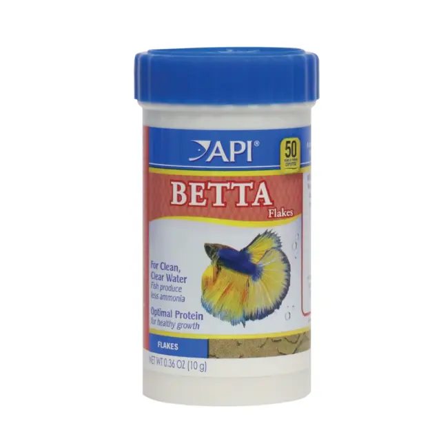 API BETTA Flake Food .36 oz canister complete & balanced diet for Bettas