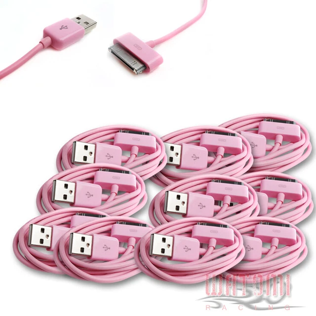 10 Pcs Usb Sync Data Power Charger Cable New Ipad Iphone Ipod Classic Touch Pink